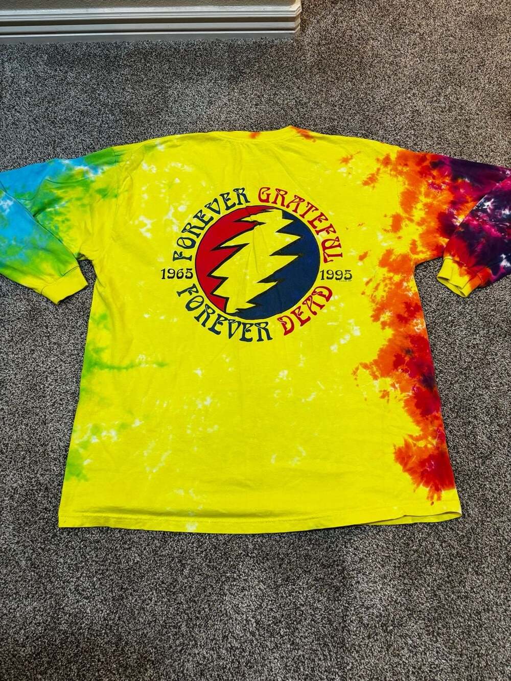 Vintage 1995 Grateful Dead Forever Dead Tie Dye Long Sleeve T-Shirt - Picture 6 of 7